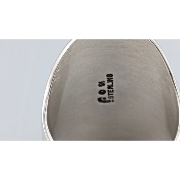 Vintage Carol Felley Sterling Silver Amber Wide Ring Sz 8 12g Southwest - Picture 6 of 12